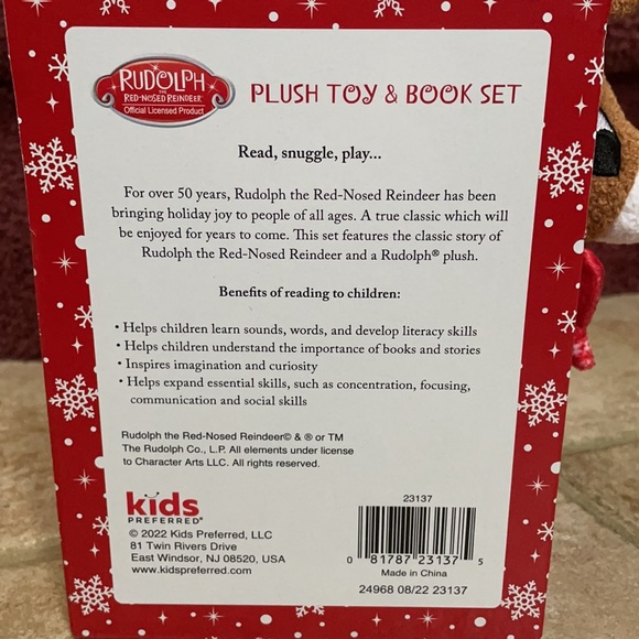 Classic Rudolph the Red-Nosed Reindeer Plush Toy Santa’s Big Night Book Gift Set - Picture 11 of 12